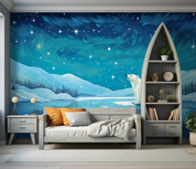 3D Cartoon Animal Polar Bear Kids Wallpaper Wall Mural Wall Decor Wall Art Wall Sticker Remoable Wallpaper LQH 22
