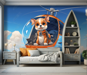 3D Cartoon Sky Plane Animal Dog Wallpaper Wall Mural Wall Decor Wall Art Wall Sticker Remoable Wallpaper LQH 62