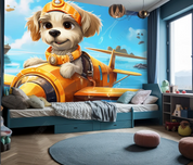 3D Cartoon Sky Plane Animal Dog Wallpaper Wall Mural Wall Decor Wall Art Wall Sticker Remoable Wallpaper LQH 65