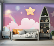3D Cartoon Sky Clouds Rainbow Wallpaper Wall Mural Wall Decor Wall Art Wall Sticker Remoable Wallpaper LQH 92