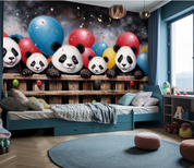3D Cartoon Animal Panda Balloon Wallpaper Wall Mural Wall Decor Wall Art Wall Sticker Remoable Wallpaper LQH 161