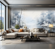 3D Watercolor Forest River Wallpaper Wall Mural Wall Decor Wall Art Wall Sticker Remoable Wallpaper LQH 181