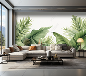 3D Green Palm Leaf Wallpaper Wall Mural Wall Decor Wall Art Wall Sticker Remoable Wallpaper LQH 196