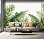 3D Green Palm Leaf Wallpaper Wall Mural Wall Decor Wall Art Wall Sticker Remoable Wallpaper LQH 196