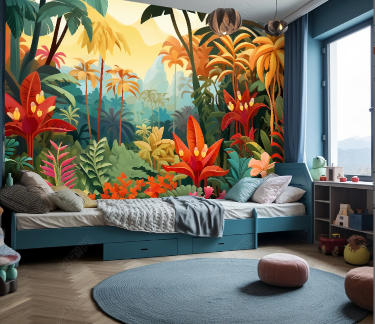 3D Fantasy Fairy Tale Green Forest Wall Mural Wall Decor Wall Art Wall Sticker Remoable Wallpaper LQH 205