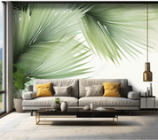 3D Watercolor Palm Green Leaves Wall Mural Wall Decor Wall Art Wall Sticker Remoable Wallpaper LQH 214