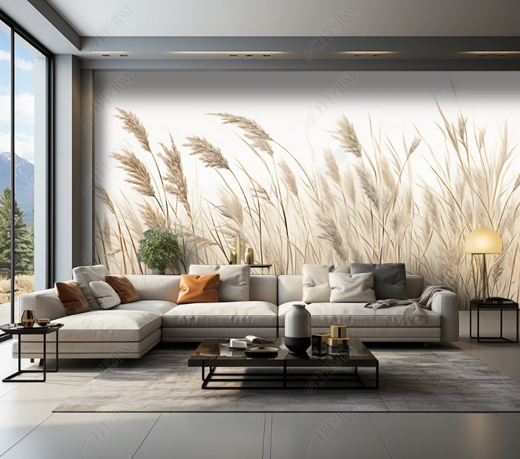 3D Reeds Landscape Wallpaper Wall Mural Wall Decor Wall Art Wall Sticker Remoable Wallpaper LQH 250