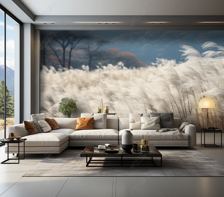 3D Reeds Landscape Wallpaper Wall Mural Wall Decor Wall Art Wall Sticker Remoable Wallpaper LQH 251
