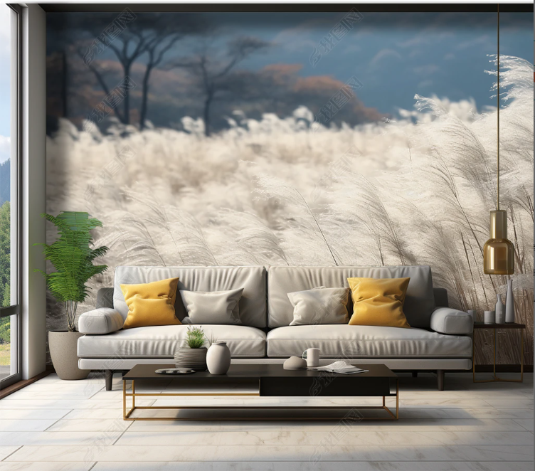 3D Reeds Landscape Wallpaper Wall Mural Wall Decor Wall Art Wall Sticker Remoable Wallpaper LQH 251
