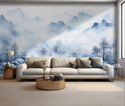 3D Watercolor Mountain Fog Landscape Wallpaper Wall Mural Wall Decor Wall Art Wall Sticker Remoable Wallpaper LQH 282
