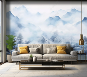 3D Watercolor Mountain Fog Landscape Wallpaper Wall Mural Wall Decor Wall Art Wall Sticker Remoable Wallpaper LQH 282