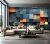 3D Geometry Mosaic Art Blue Pattern Wallpaper Wall Mural Wall Decor Wall Art Wall Sticker Remoable Wallpaper LQH 313
