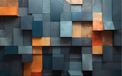 3D Geometry Mosaic Art Blue Pattern Wallpaper Wall Mural Wall Decor Wall Art Wall Sticker Remoable Wallpaper LQH 313