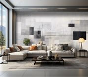 3D Geometry Abstract Artistic Gray Pattern Wallpaper Wall Mural Wall Decor Wall Art Wall Sticker Remoable Wallpaper LQH 318