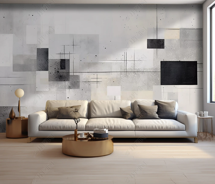 3D Geometry Abstract Artistic Gray Pattern Wallpaper Wall Mural Wall Decor Wall Art Wall Sticker Remoable Wallpaper LQH 318