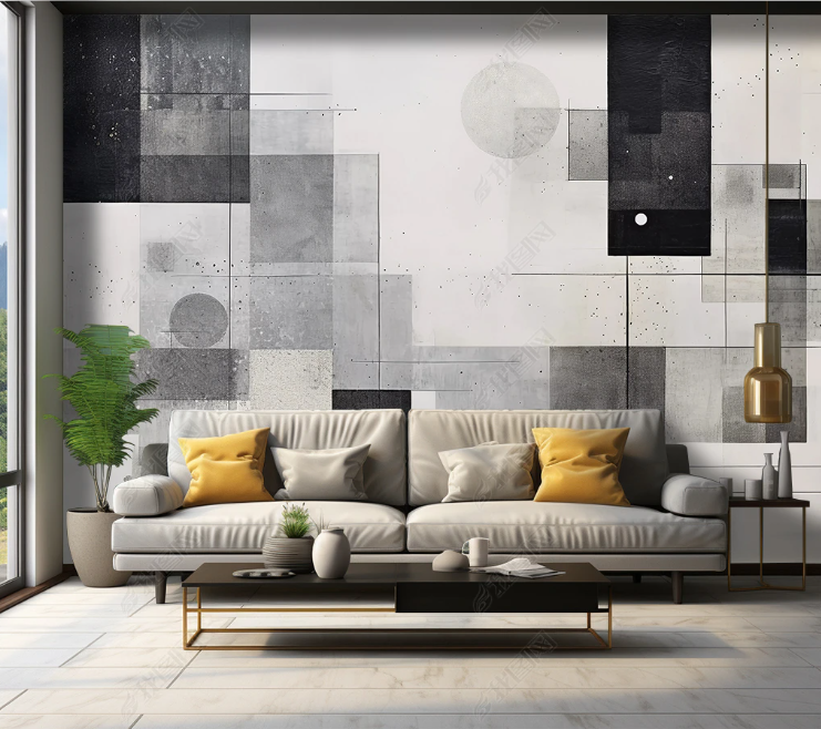 3D Geometry Abstract Artistic Gray Pattern Wallpaper Wall Mural Wall Decor Wall Art Wall Sticker Remoable Wallpaper LQH 320