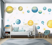 3D Cartoon Space Planet Kids Wallpaper Wall Mural Wall Decor Wall Art Wall Sticker Remoable Wallpaper LQH 443