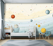 3D Cartoon Space Planet Kids Wallpaper Wall Mural Wall Decor Wall Art Wall Sticker Remoable Wallpaper LQH 446