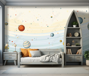 3D Cartoon Space Planet Kids Wallpaper Wall Mural Wall Decor Wall Art Wall Sticker Remoable Wallpaper LQH 446