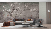 3D Forest Tree Floral Gray Branch Wall Mural Wallpaper YXL 756