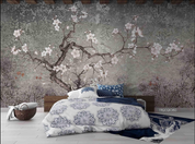 3D Forest Tree Floral Gray Branch Wall Mural Wallpaper YXL 756