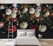 3D Floral Rose Peony Leaf Wall Mural Wallpaper YXL 817