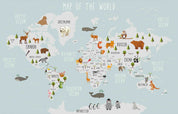 3D World Map Animal State Wall Mural Wallpaper YXL 13- Jess Art Decoration