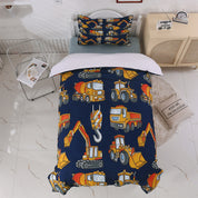 3D Loader Excavator Technical Vehicle Quilt Cover Set Bedding Set Duvet Cover Pillowcase 344- Jess Art Decoration