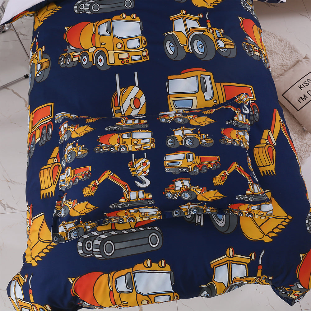 3D Loader Excavator Technical Vehicle Quilt Cover Set Bedding Set Duvet Cover Pillowcase 344- Jess Art Decoration