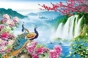 3D Animal Peacock Flower Swan River Waterfall Mountain Wild Goose Wall Mural Wallpaper YXL 03- Jess Art Decoration