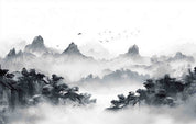 3D Watercolor Grey Mountains Forest Wallpaper Wall Mural Wall Decor Wall Art Wall Sticker Remoable Wallpaper LQH 8