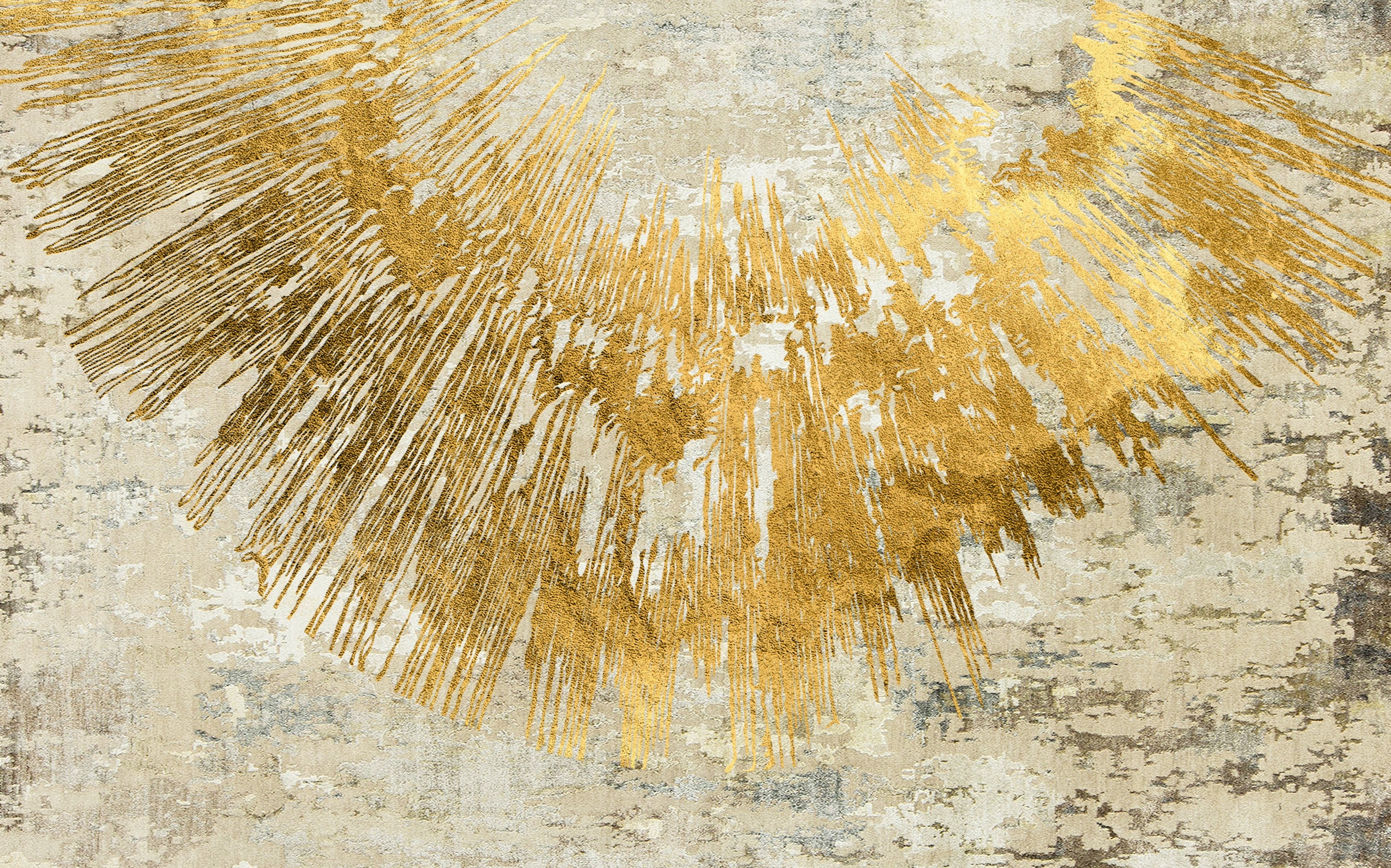 3D Office Business Commerce Golden Lines Modern Wall Mural Wallpaper 54