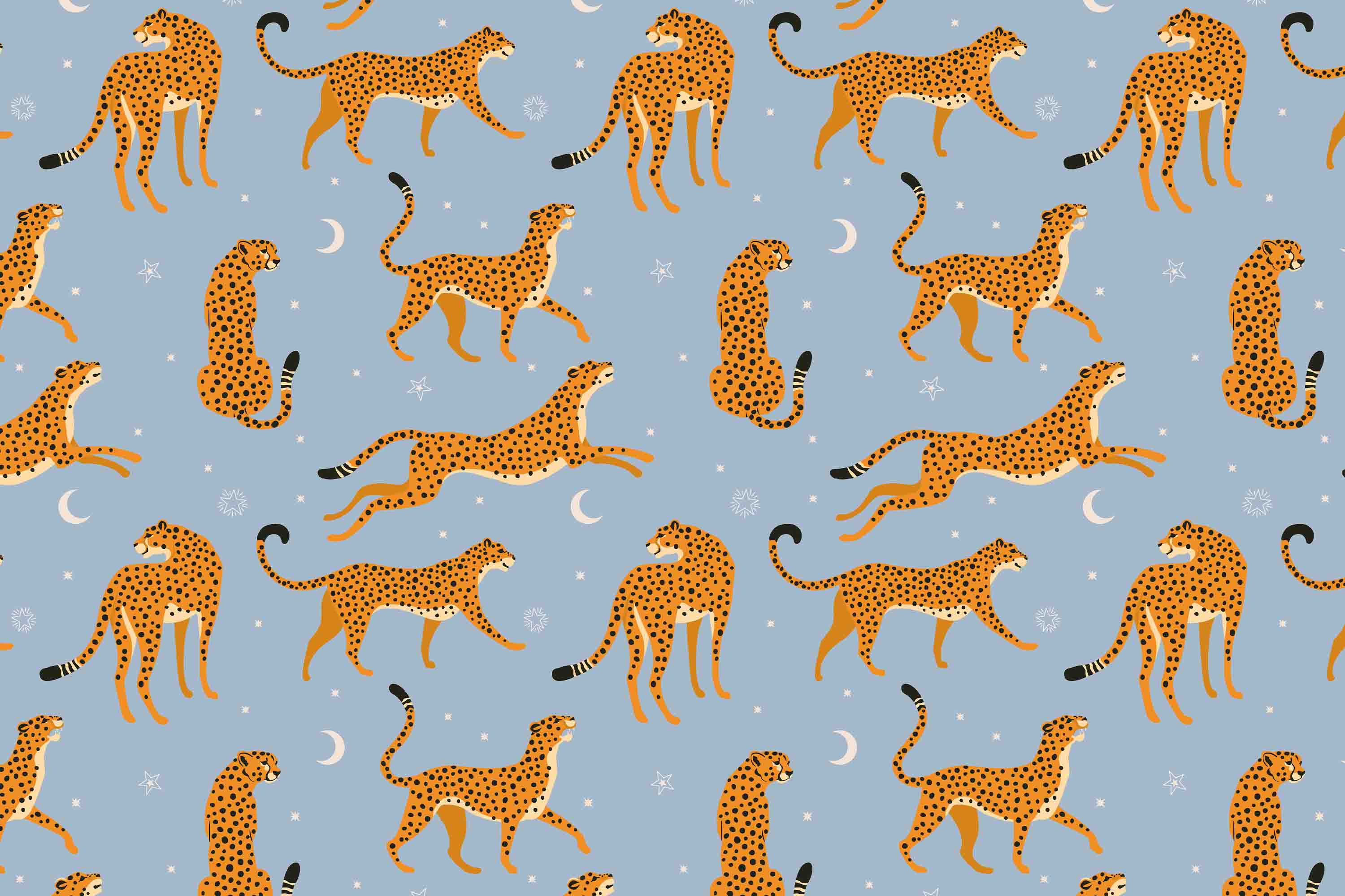 3D Blue Animal Leopard Pattern Wallpaper Wall Mural Wall Decor Wall Art Wall Sticker Remoable Wallpaper LQH 12