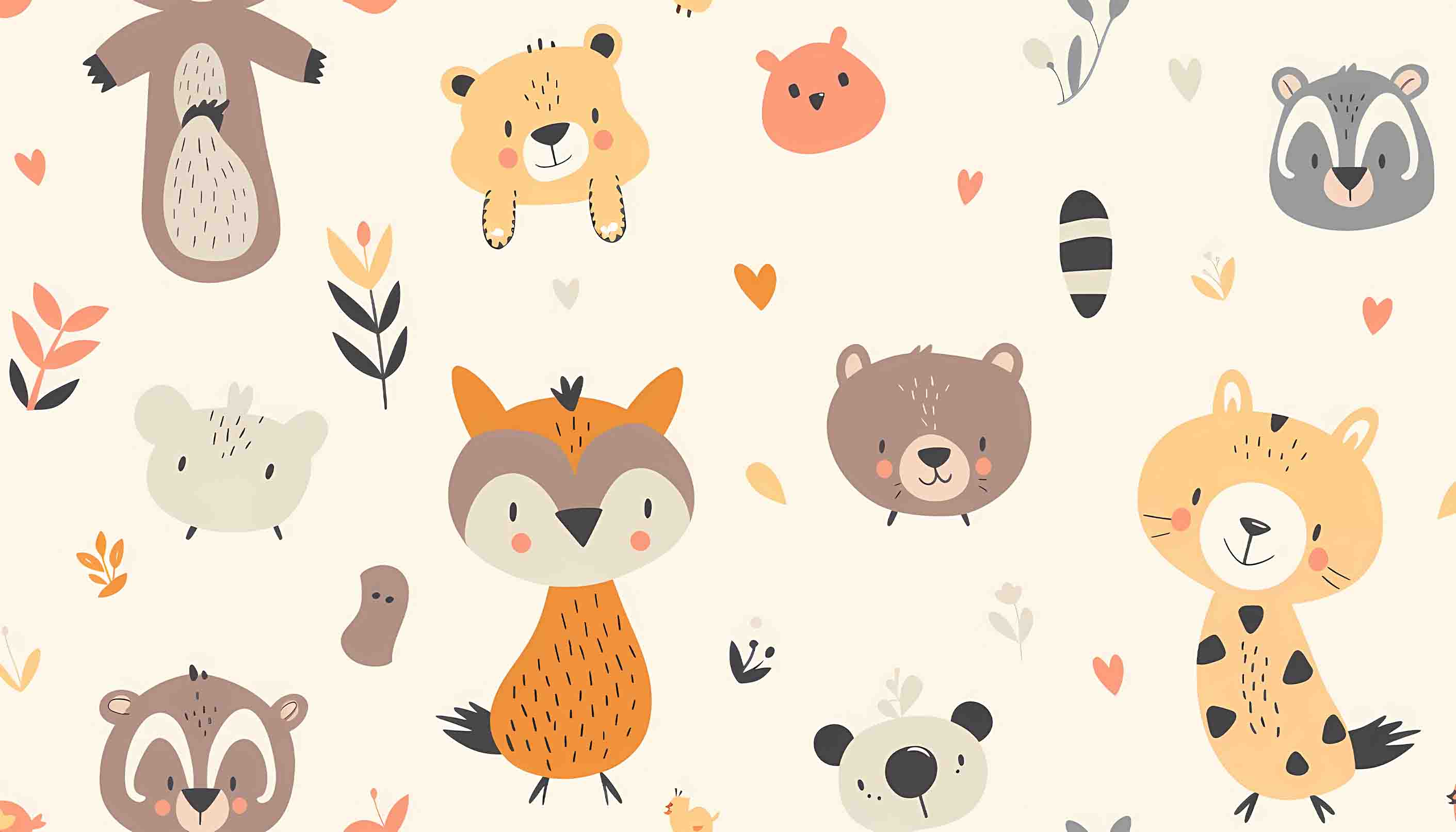 3D Childcare Nursery School Cartoon Kids Animals Wall Mural Wallpaper JN 69