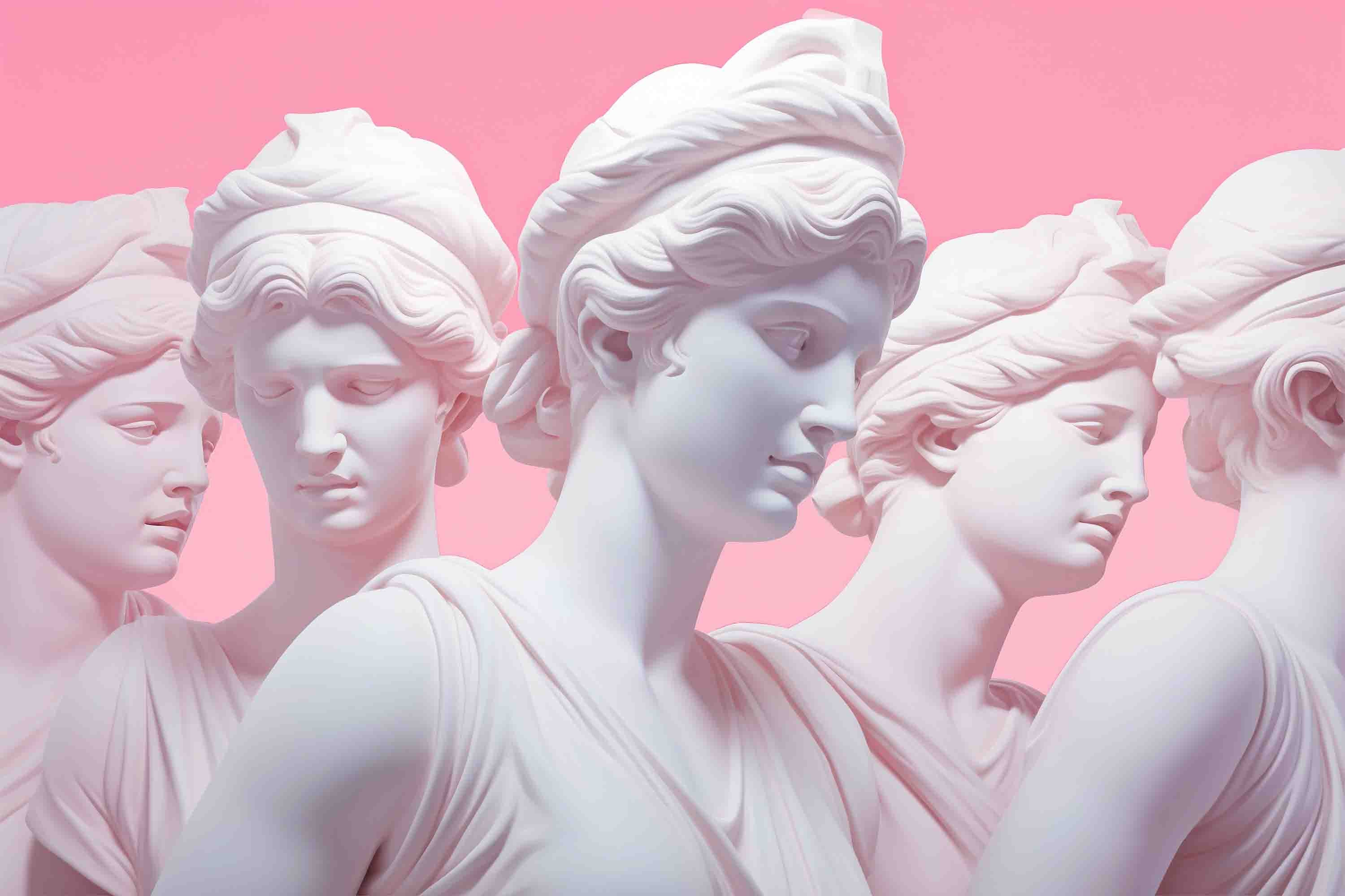 3D Art Sculpture Pink Background Wallpaper Wall Mural Wall Decor Wall Art Wall Sticker Remoable Wallpaper LQH