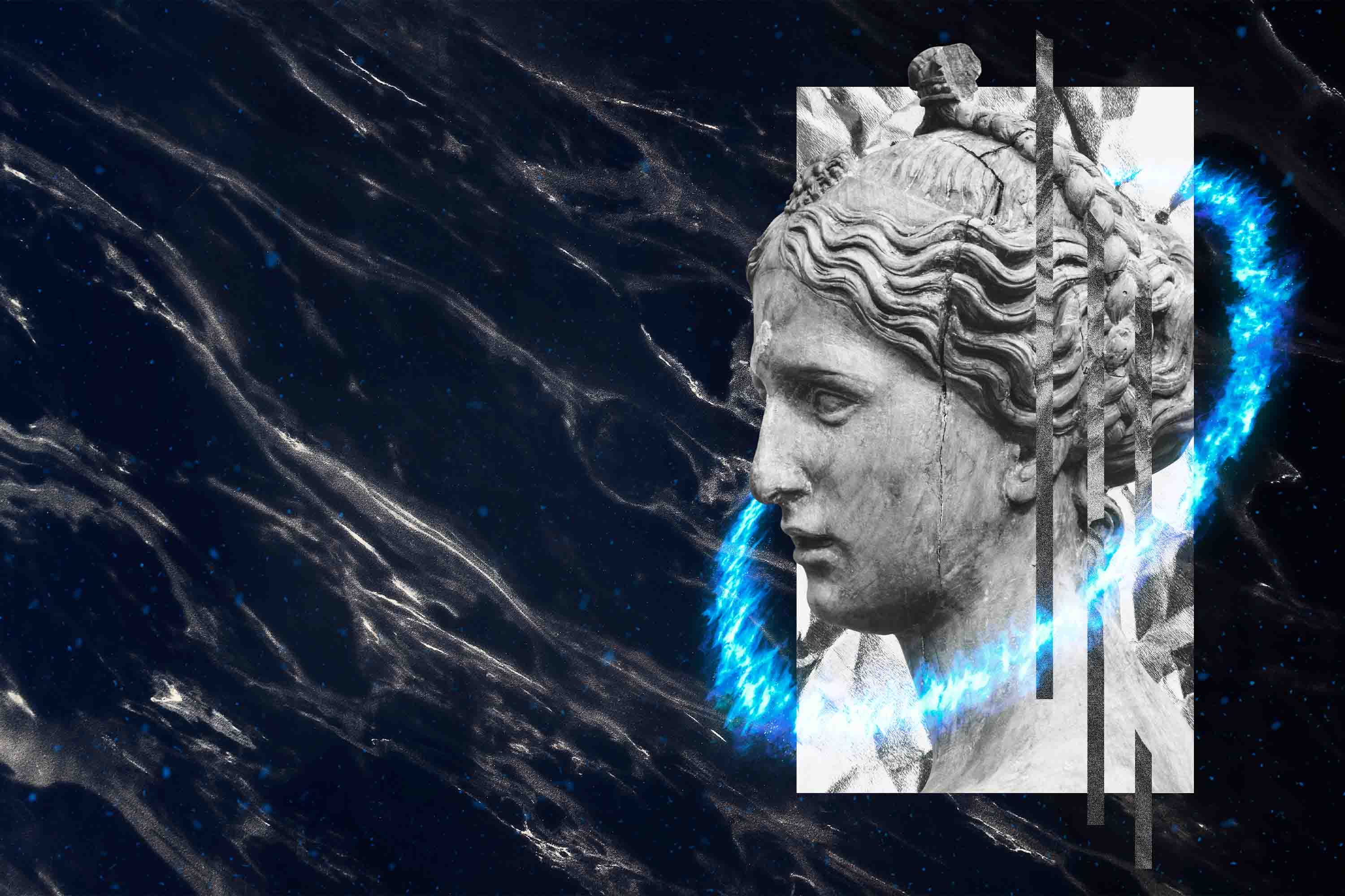 3D Sculpture Head Crack Wall Mural Wallpaper YXL 2415