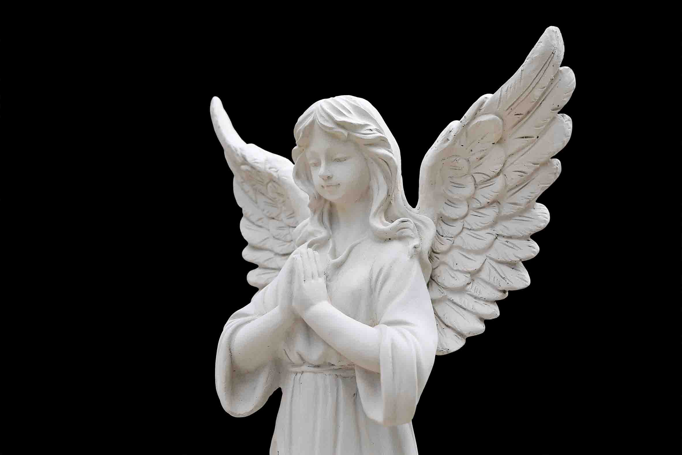 3D Sculpture Angel Black Wall Mural Wallpaper YXL 2417