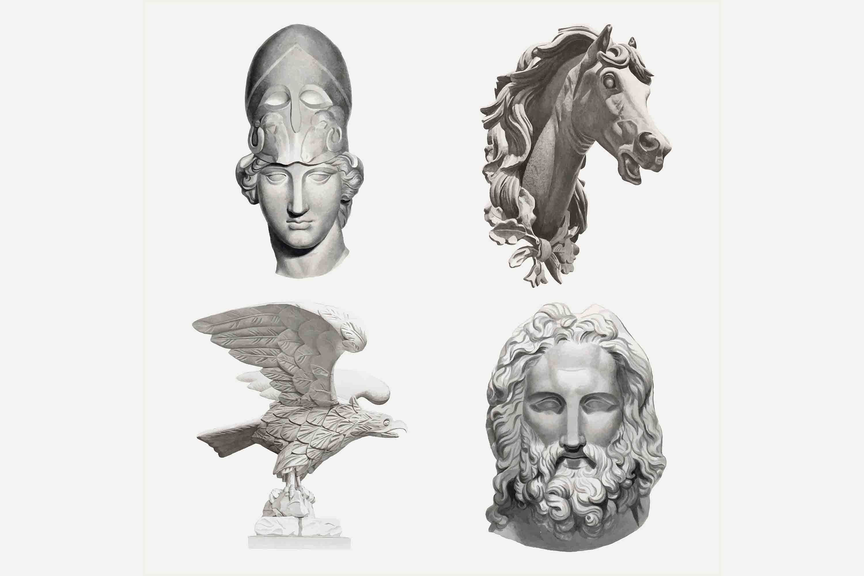 3D Sculpture Horse Eagle Head Wall Mural Wallpaper YXL 2418