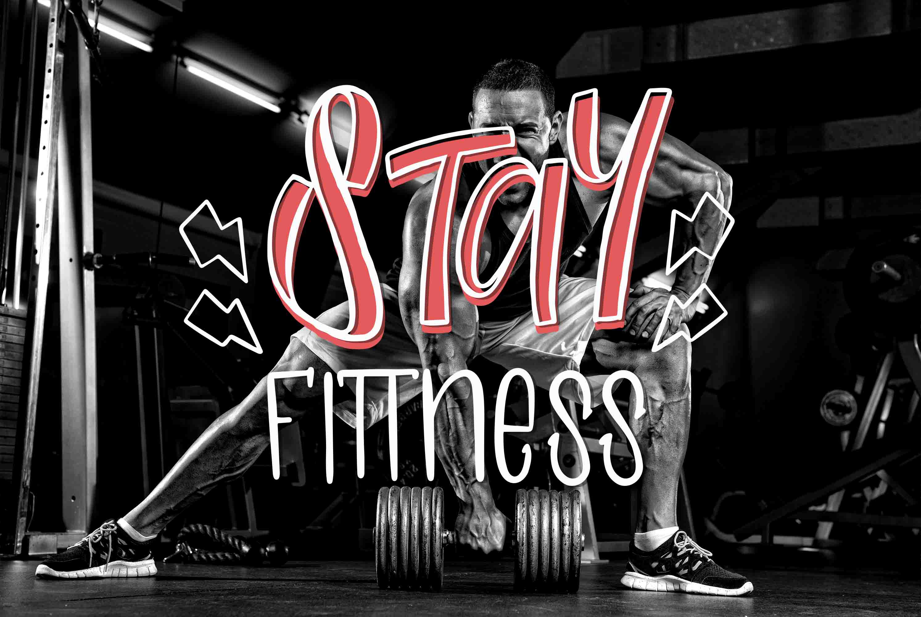 3D Fitness Person Letter Dumbbell Wall Mural Wallpaper YXL 1725