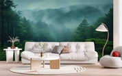 3D Nature Green Forest White Fog Wallpaper Wall Mural Wall Decor Wall Art Wall Sticker Remoable Wallpaper LQH