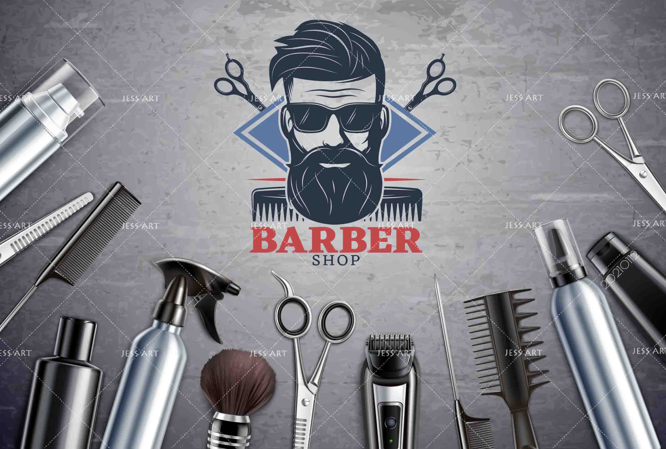 3D Barber Shop Hair Salon Haircut Specialist Shaving Wall Mural Wallpaper 17
