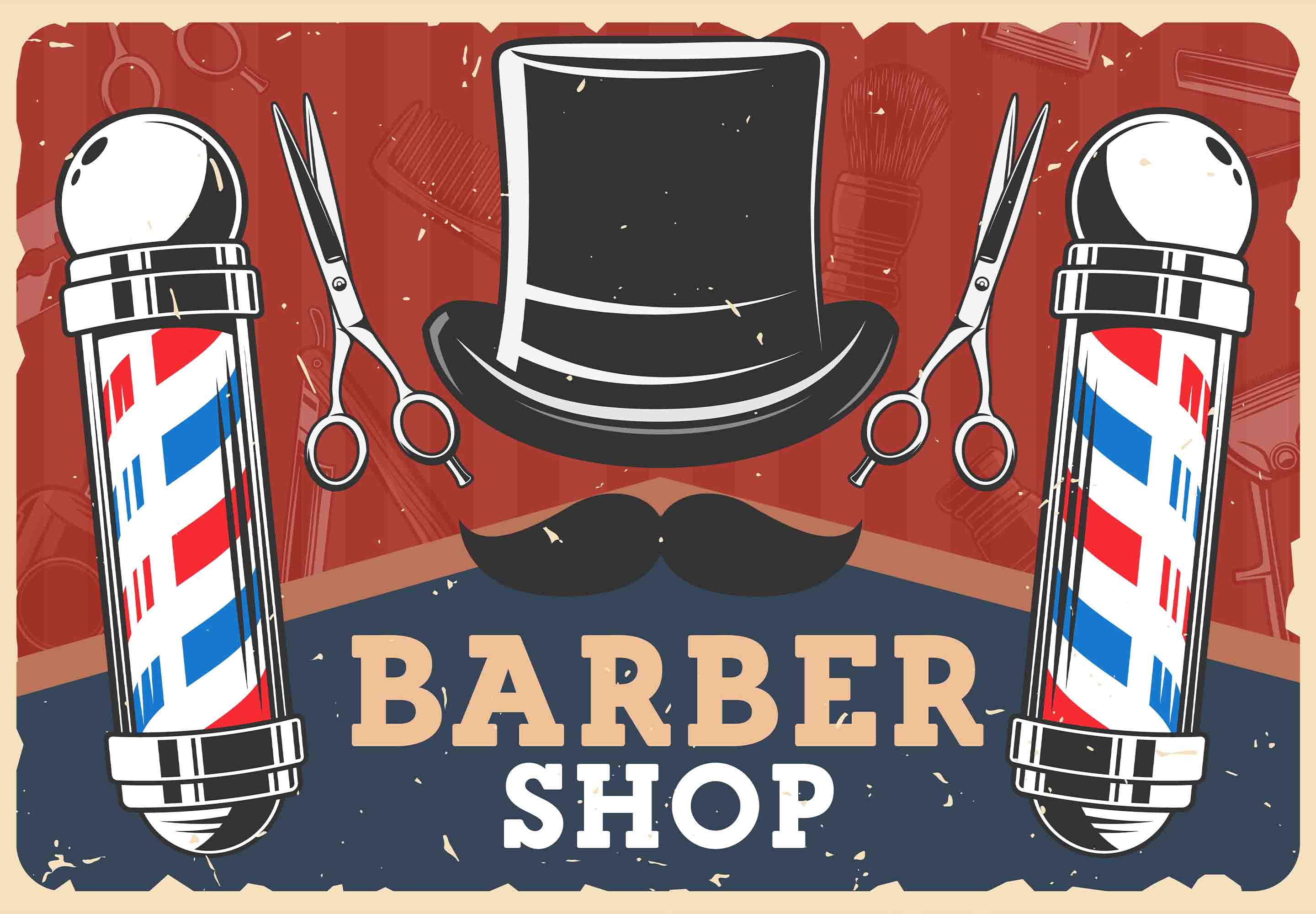3D Barber Shop Hair Salon Haircut Specialist Wall Mural Wallpaper 13