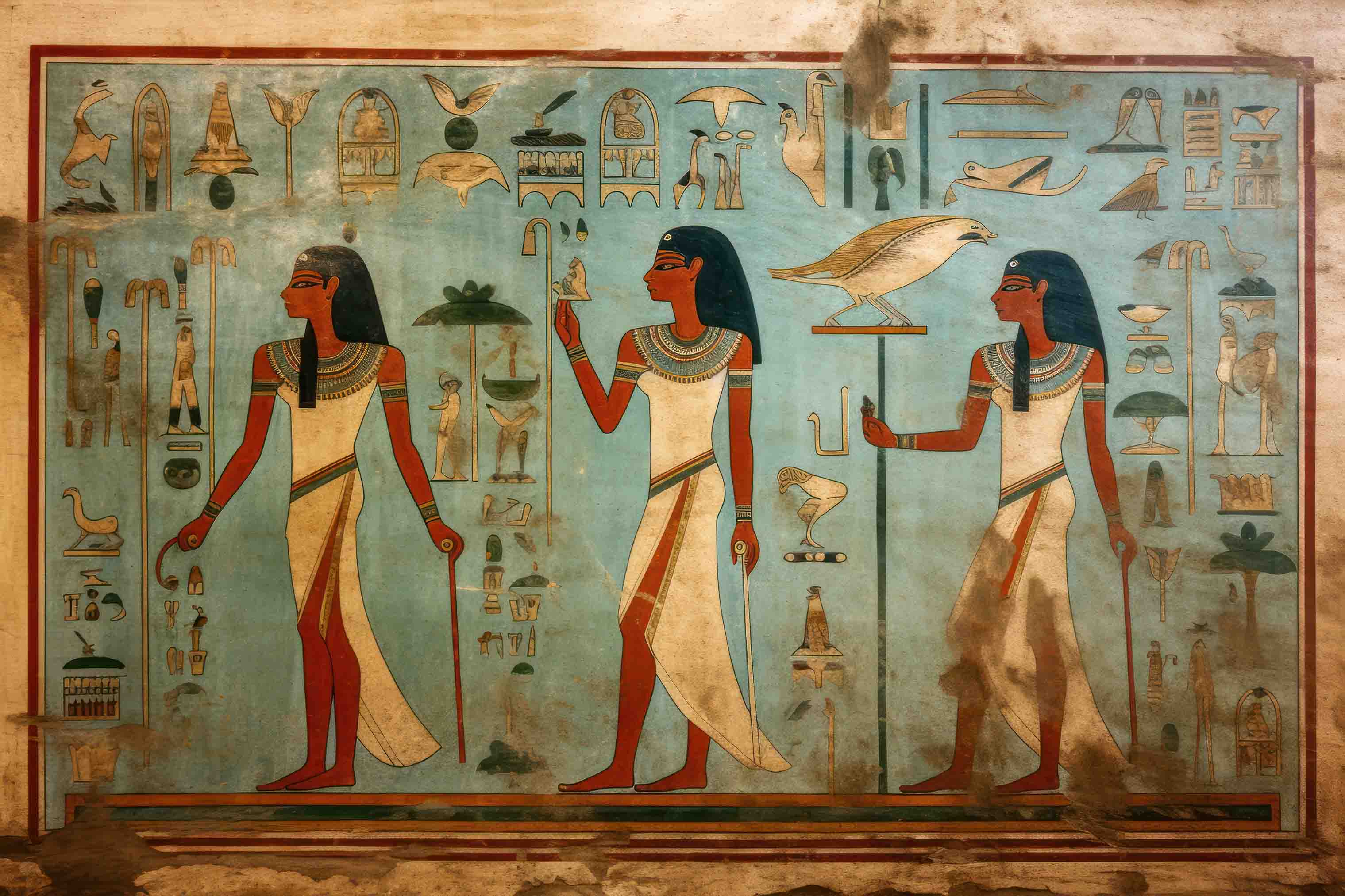 3D Ancient Egypt Gold Eagle Egyptian Hieroglyphics Symbols Painting Wallpaper Wall Mural Wall Decor Wall Art Wall Sticker Remoable Wallpaper LQH