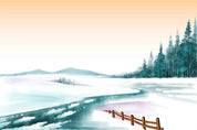 3D Winter Christmas Tree Landscape Wallpaper Wall Mural Wall Decor Wall Art Wall Sticker Remoable Wallpaper LQH 2