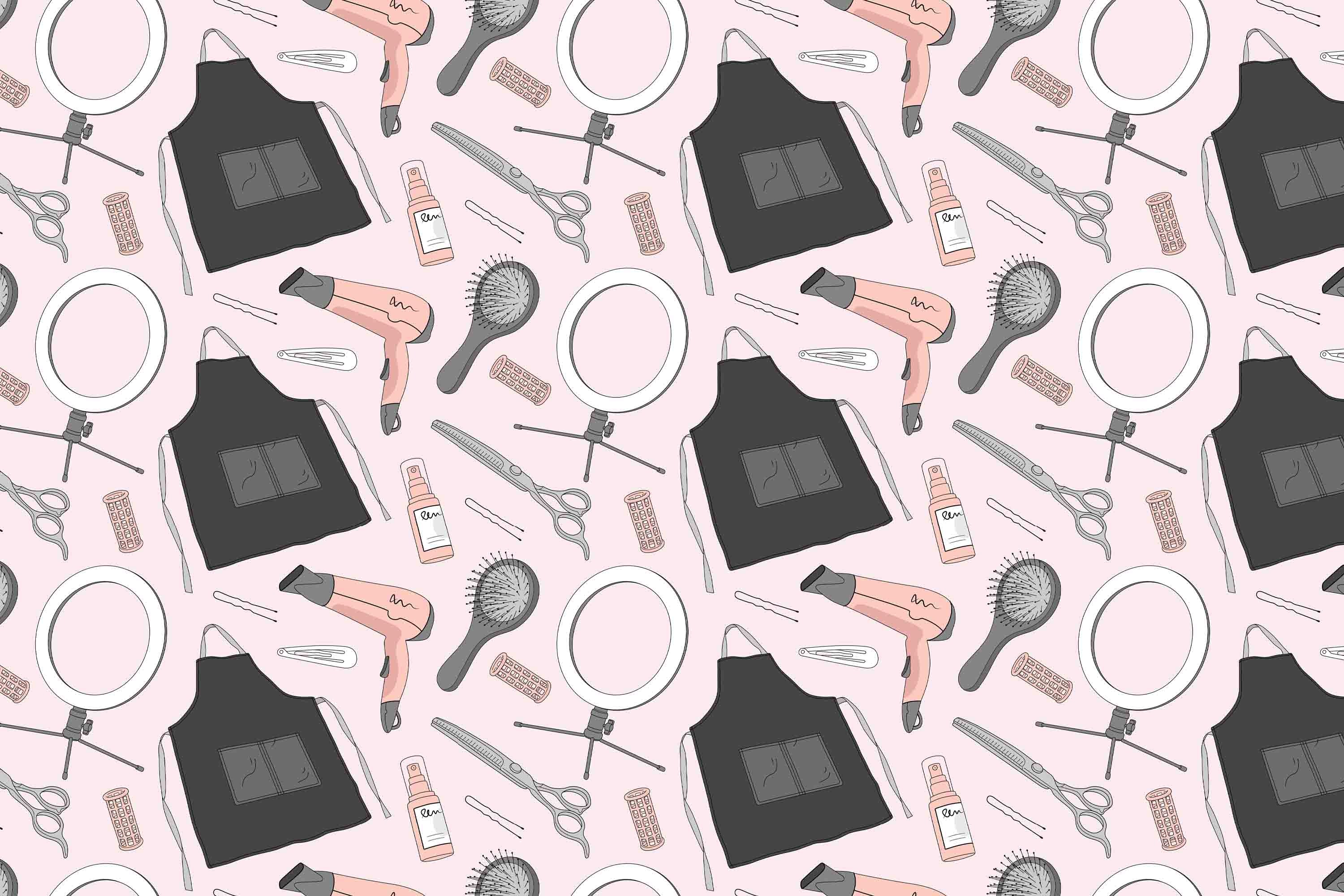 3D Salon Shop Beauty Salon Barber Shop Pattern Wall Mural Wallpaper 55