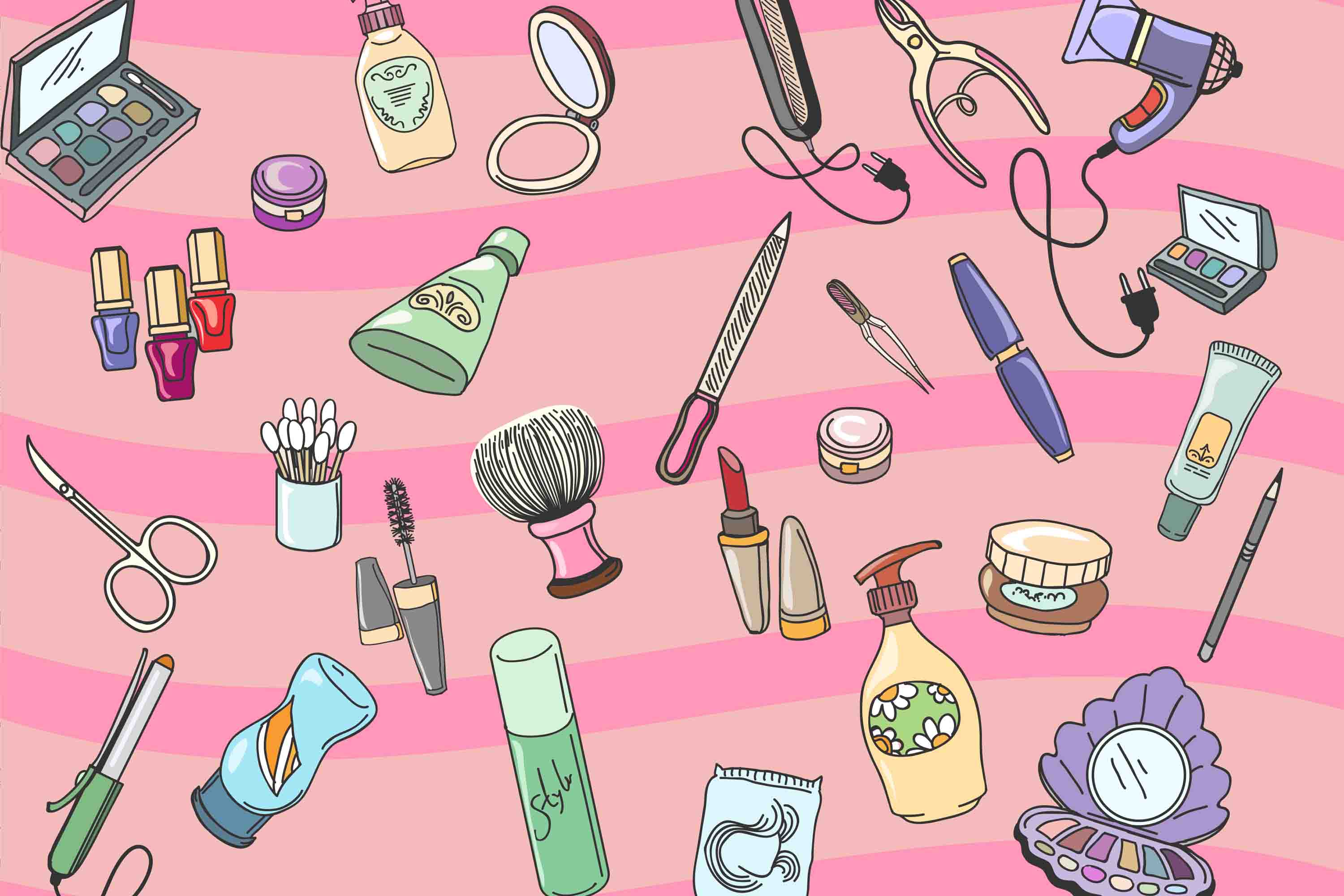 3D Salon Shop Beauty Salon Manicure Set Manicure Tools Wall Mural Wallpaper 54