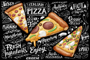 3D Restaurant Snack Bar Diner Fast Food Pizza Wall Mural Wallpaper 14