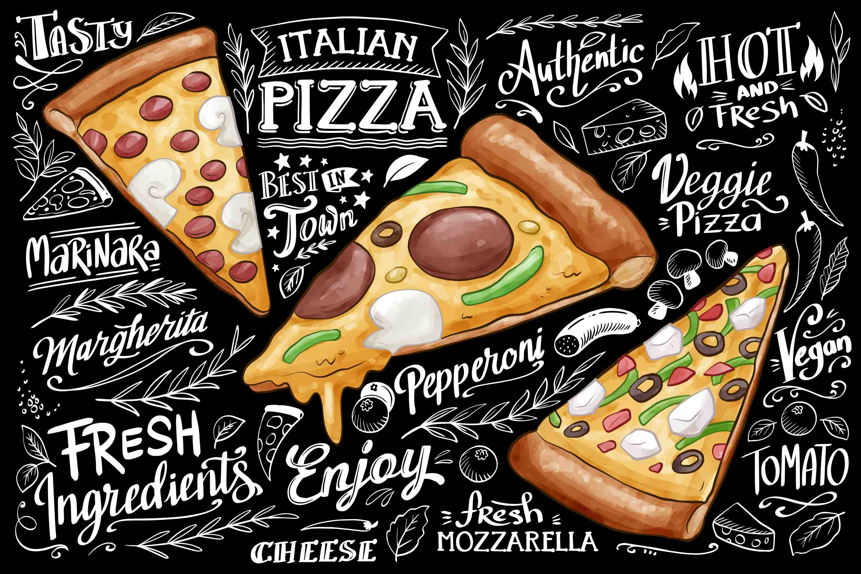 3D Restaurant Snack Bar Diner Fast Food Pizza Wall Mural Wallpaper 14