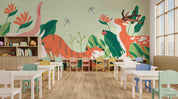 3D Childcare Nursery School Cartoon Animals Kids Wall Mural Wallpaper JN 15