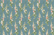 3D Floral Leaf Blue Background Wallpaper Wall Mural Wall Decor Wall Art Wall Sticker Remoable Wallpaper
